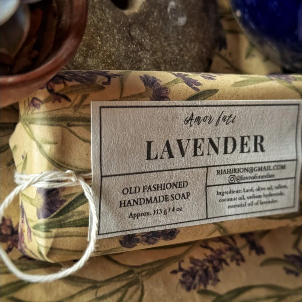 Handmade Old Fashioned Bar Soap. Lard and Tallow Based. Lavender Essential Oil
